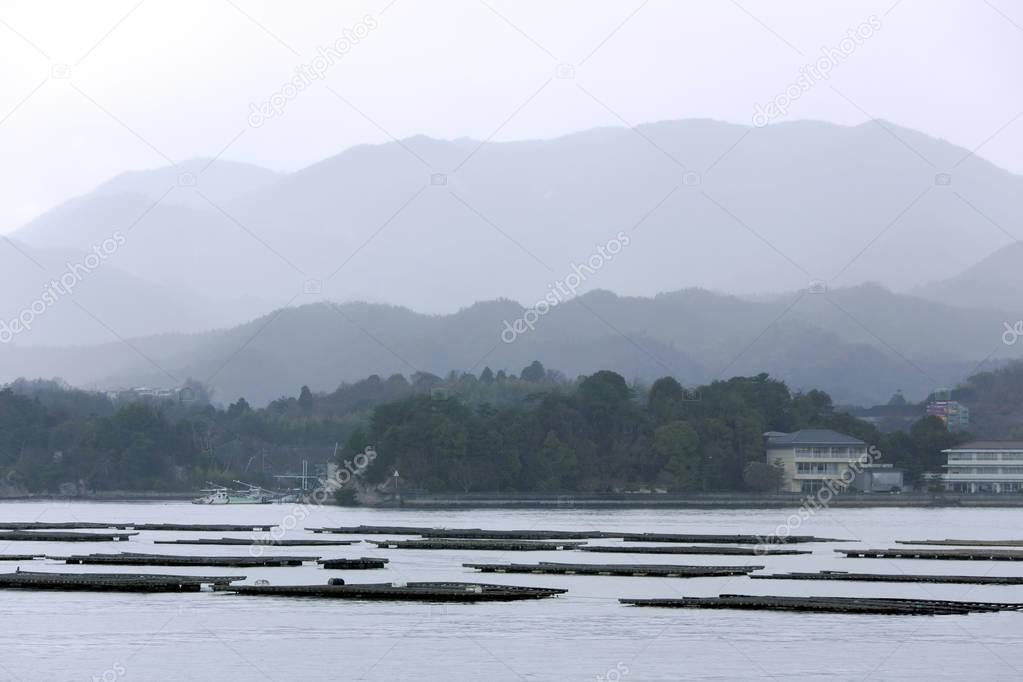Oyster farms on the island of Honshu