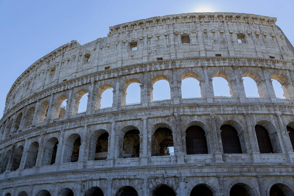 The symbol of Rome, the amphitheater of the Colosseum, is located in the city center and during antiquity served as a arena for gladiatorial battles.