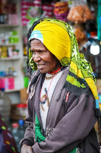 Indonesia Papua Nueva Guinea Wamena Irian Jaya Agosto 2019 Mujer —  Fotos de Stock