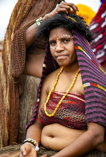 Indonésie Papouasie Nouvelle Guinée Wamena Irian Jaya Août 2018 Portrait — Photo