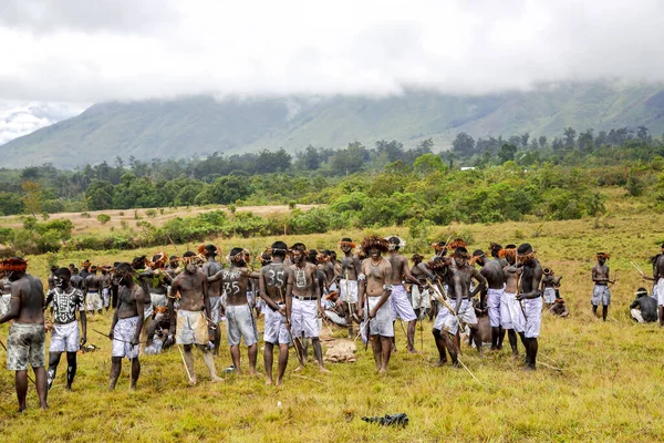 Indonesië Papoea Nieuw Guinea Wamena Irian Jaya Augustus 2018 Aboriginals — Stockfoto