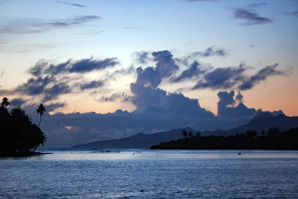 Schöner Sonnenuntergang Über Den Bora Bora Inseln Pazifik Auf Der — Stockfoto