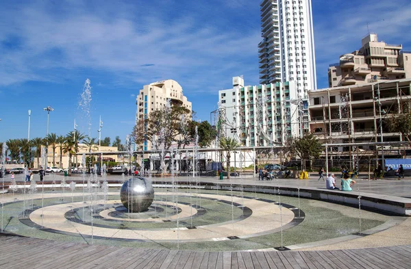 Israel Netanya March 2016 Fountain Central Promenade Netanya Israel Amelynek — Stock Fotó