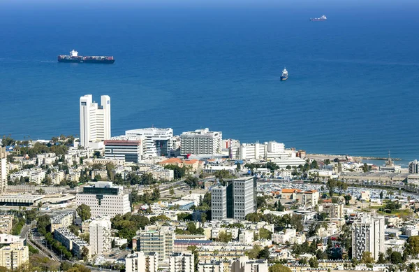 Israel Haifa Marzo 2016 Vista Panorámica Desde Monte Carmelo Ciudad — Foto de Stock