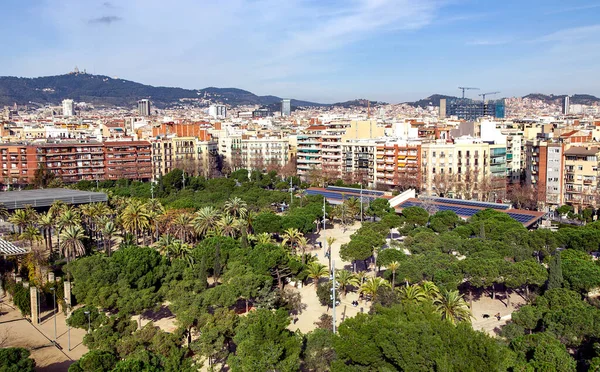 Španělsko Barcelona January 2018 Pohled Městskou Část Velký Městský Park — Stock fotografie