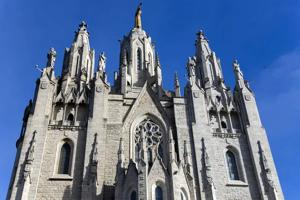 Templo Del Sagrado Corazón Del Tibidabo Cima Colina Del Tibidabo — Foto de Stock