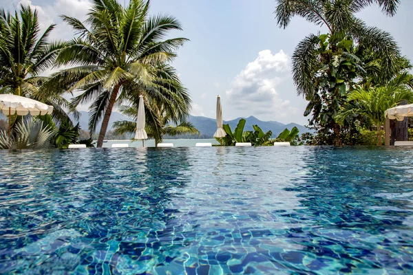 Piscina Com Água Azul Turquesa Meio Jardins Tropicais Ilha Koh — Fotografia de Stock