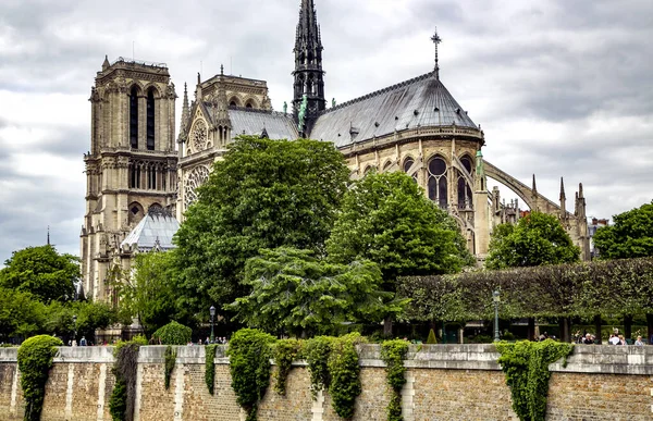 Notre Dame Paris Kathedraal Het Ile Cite Gezien Vanaf Seine — Stockfoto