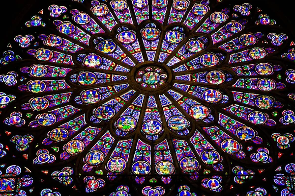 Fransa Nın Notre Dame Paris Şehrindeki Leke Kaplı Kuzey Gülü — Stok fotoğraf