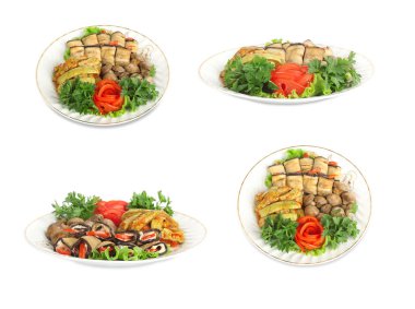 Sebze iliği, patlıcan, mantar domates ile 