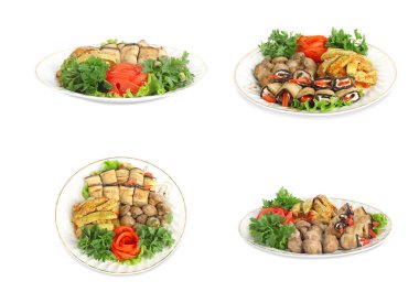 Sebze iliği, patlıcan, mantar domates ile 