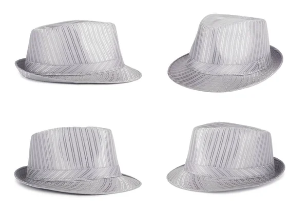 Silver silk hat for the summer on an isolated background — Stock Photo, Image