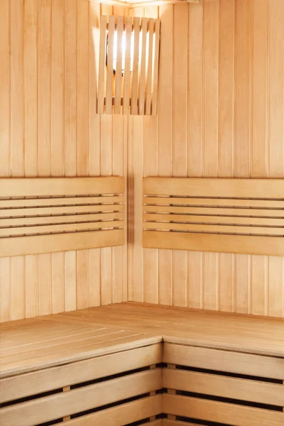 Interior de la sauna de madera para la relajación y recuperación — Foto de Stock