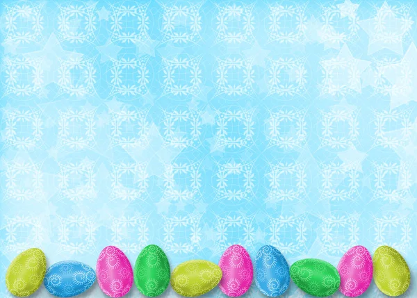 Pastelových pozadí s vejci na oslavu Velikonoc — Stock fotografie