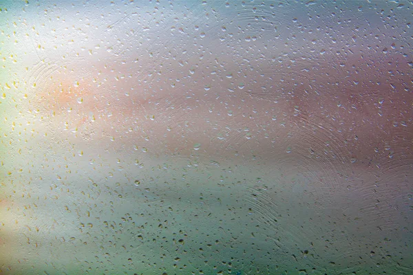Flowing water drops on the glass i — Stock Image Flowing water drops on the glass i Stock Photo