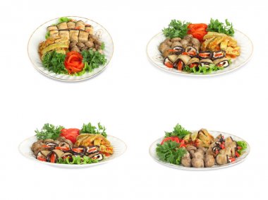 Sebze iliği, patlıcan, mantar domates ile 