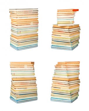 beyaz izole arka planda eski antika kitaplar