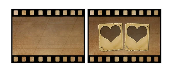 Diapositivas de papel viejo para fotos sobre fondo abstracto oxidado — Foto de Stock