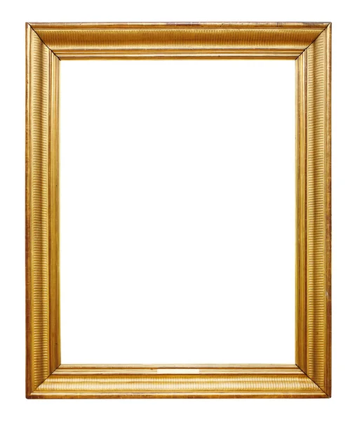 Picture gold wooden frame for design on white  background — Stock Photo, Image