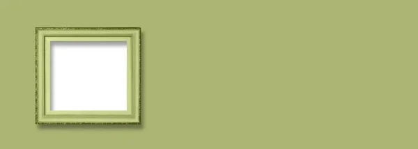 Зелена Дерев Яна Рамка Монохромному Фоні Простий Макет Дизайну Копіювати — стокове фото