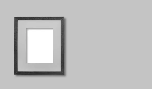 Gray Wooden Frame Monochrome Background Simple Mockup Design Copy Space — Stock Photo, Image