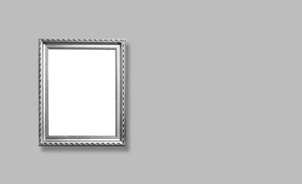 Gray Wooden Frame Monochrome Background Simple Mockup Design Copy Space — Stock Photo, Image
