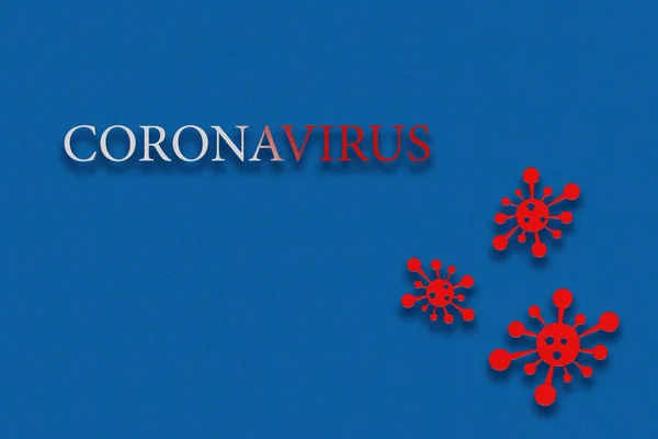 Stendardo Alla Moda Sfondo Blu Concetto Pandemia Coronavirus Con Spazio — Foto Stock