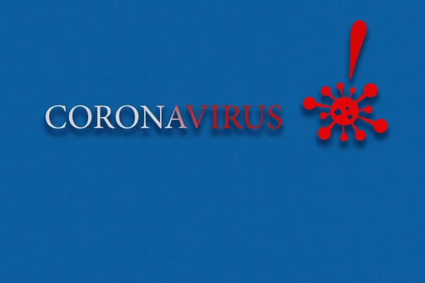 Stendardo Alla Moda Sfondo Blu Concetto Pandemia Coronavirus Con Spazio — Foto Stock