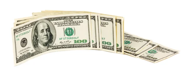 Conceptual Background Hundred Dollar Bills Design Isolated White Backgroun — Stock Photo, Image