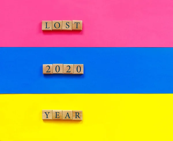 Blue Pink Yellow Paper Background Conceptual Text Lost Years 2020 — Stock Photo, Image