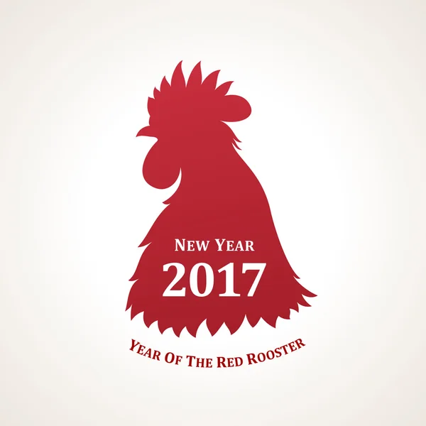 Вектор червоний півня, символ 2017 року. Герб нового року за китайським календарем — стоковий вектор