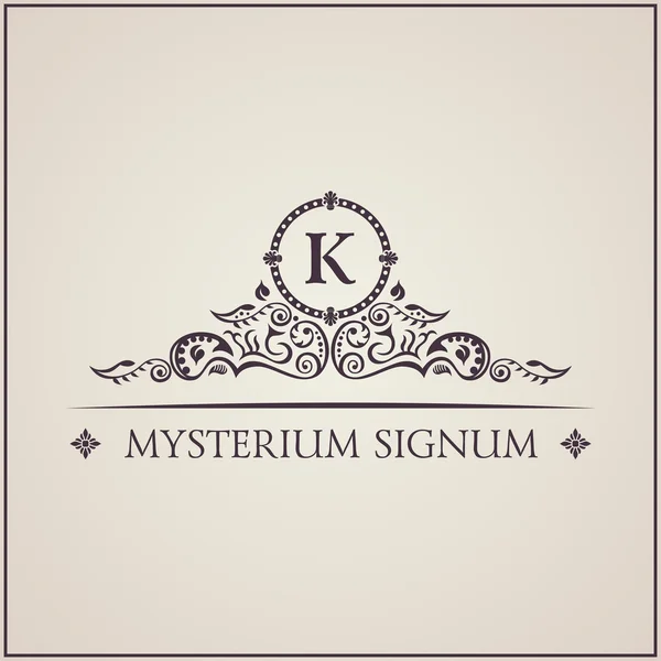 Vintage luxe embleem. Elegante kalligrafische vector logo — Stockvector