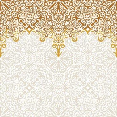 Seamless border vector ornate in Eastern style. Islam pattern clipart