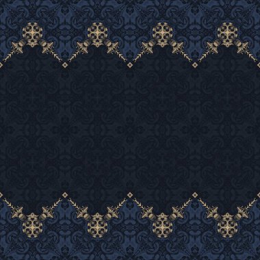 Sorunsuz sınır vektör Doğu tarzı süslü. Islam desen