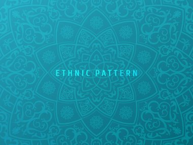 Etnik vektör arka plan. Vintage desen mandala tasarım Davetiyeler, kartları için. Doğu çiçek. Boho tarzı şark süsleme