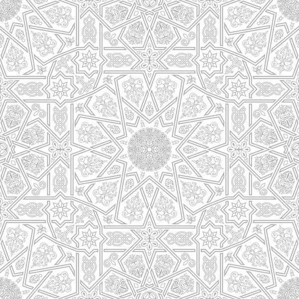 Inconsútil patrón islámico marroquí. Adorno geométrico árabe — Vector de stock
