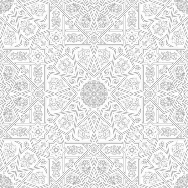 Senza soluzione di continuità modello islamico marocchino. Ornamento geometrico arabo — Vettoriale Stock