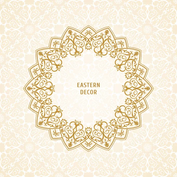 Oriental vector ornament. Ethnic lace pattern in eastern style. Golden mandala — Stock Vector