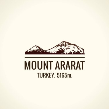 Dağ turistik vektör logosu. Amblem Mount açık havada maceralarını. Dünya en yüksek Dağları'nın simgesi