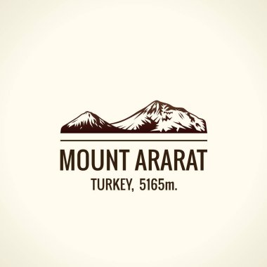 Mountain tourist vector logo. Emblem Mount adventures outdoors. Icon of the world highest mountains clipart