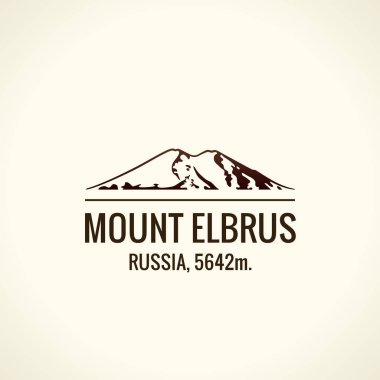 Dağ turistik vektör logosu. Amblem Mount açık havada maceralarını. Dünya en yüksek Dağları'nın simgesi