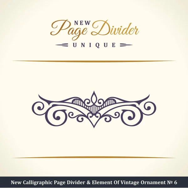 Nova página caligráfica Divisores e elementos de ornamentos vintage — Vetor de Stock