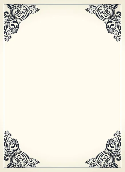 Marco de borde caligráfico. Plantilla de diseño para tarjeta de felicitación de boda, invitación, menú — Archivo Imágenes Vectoriales