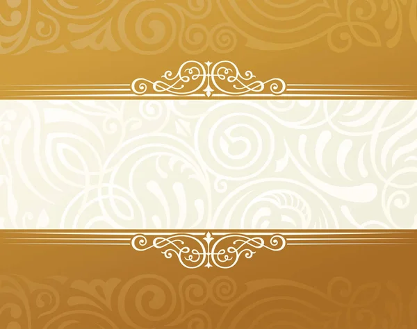 Banner islam design etnico. Cornice etichetta vintage Gold Invitation. Stemma adesivo bianco. Illustrazione bianco orientale per il testo — Vettoriale Stock