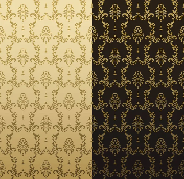 Vector naadloze goud patroon met kunst sieraad. Vintage elementen voor design in Victoriaanse stijl. Decoratieve kant maaswerk achtergrond — Stockvector
