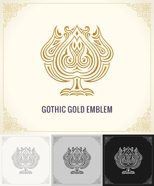 Emblema do logotipo de luxo vintage. Símbolo vetorial caligráfico elegante —  Vetores de Stock