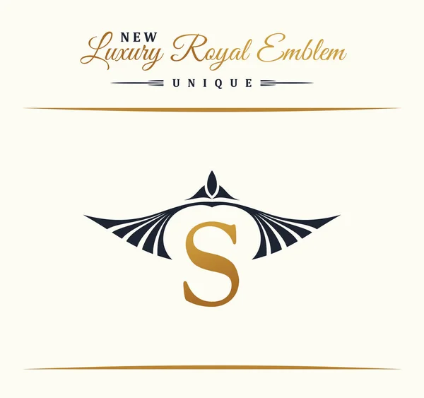 Logo de ligne de luxe calligraphique. Fleurit monogramme emblème élégant. Design de diviseur vintage royal — Image vectorielle