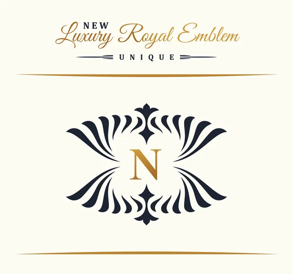 Kalligrafische Luxuslinie Logo. Blüht elegantes Emblem-Monogramm. Royal vintage divider design — Stockvektor