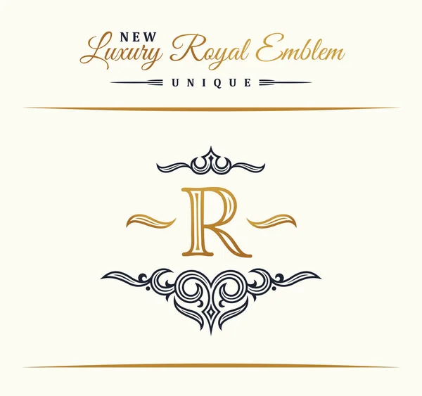 Calligraphic Luxury line logo. Flourishes elegant emblem monogram. Royal vintage divider design — Stock Vector