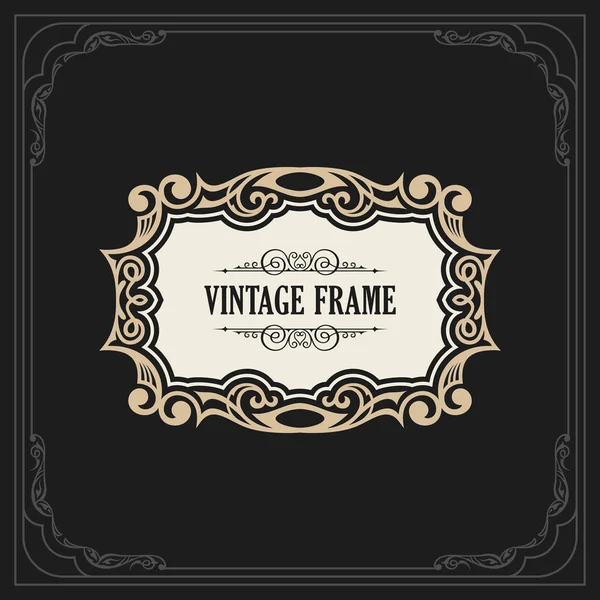 Kalligrafische elegante Ornament Frame lijnen. Het menu van het restaurant. Luxe horizontale vintage sierlijke wenskaart — Stockvector